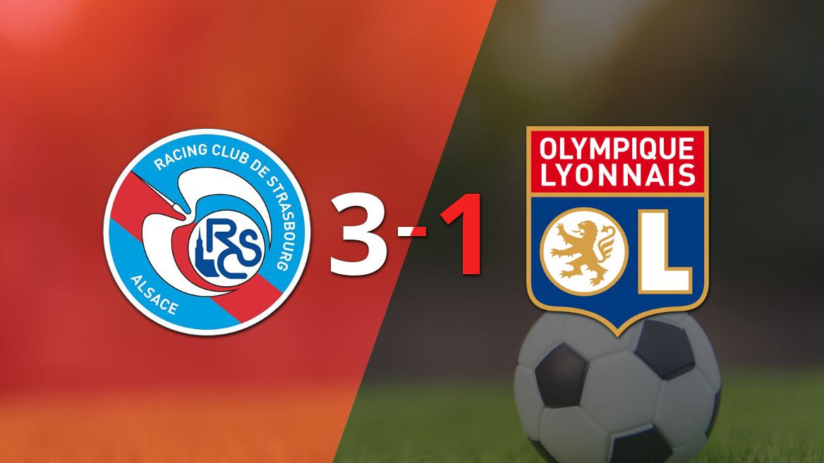 Liga de Francia: Olympique Lyon fue derrotado por RC Strasbourg con un marcador de 3-1