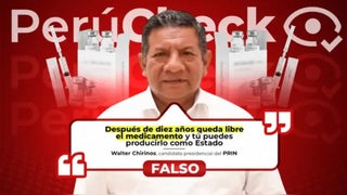 Es falso que un medicamento pierda su patentabilidad luego de diez años, como indicó el candidato presidencial Walter Chirinos