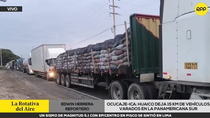 El kilómetro 337 de la Panamericana Sur fue afectado en los últimos días por la caída de varios huaicos
