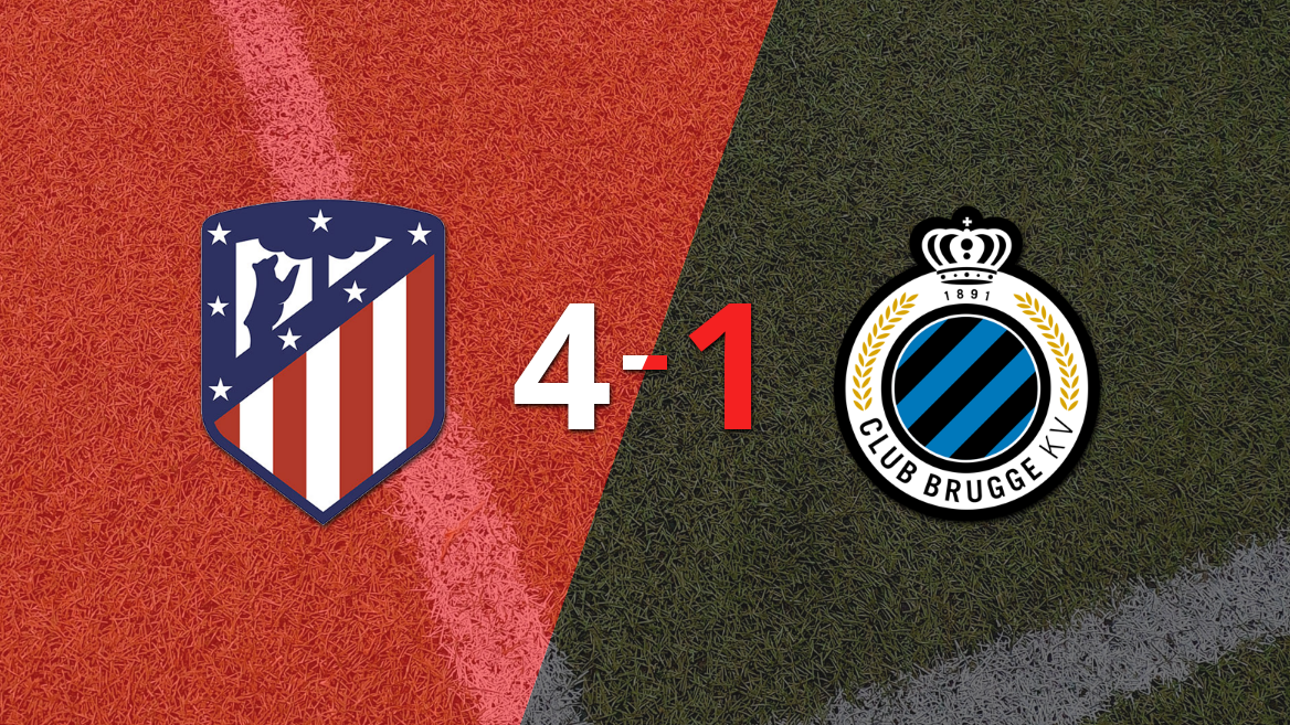 Champions League: Atlético de Madrid dio la batalla, goleó 4-1 a Club Brugge y clasificó a Octavos de Final