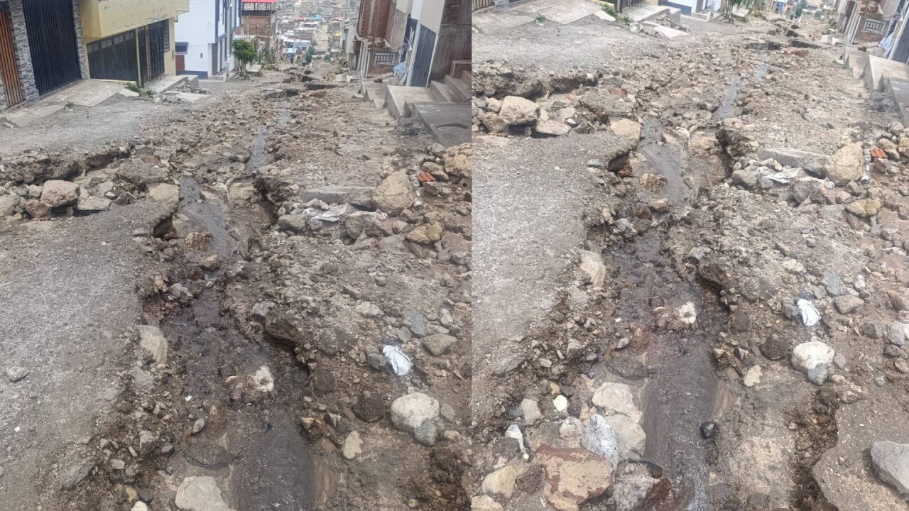 Ronald Huayhua contó que la falta de asfalto en la zona, desde hace seis años,  también es otro problema que afecta a los pobladores. 