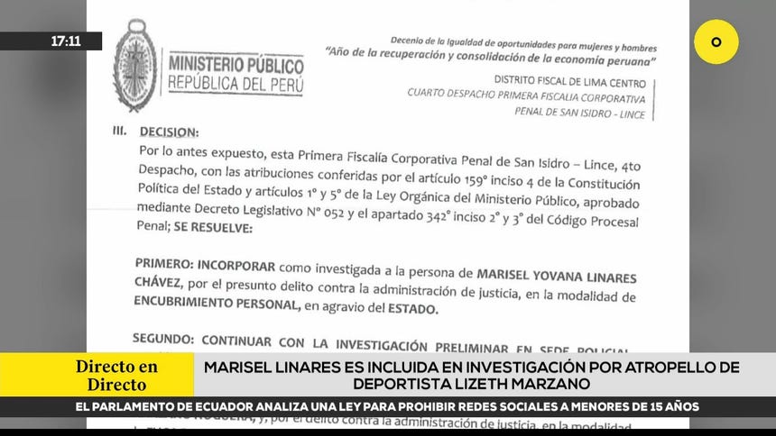 Marisel Linares: Fiscalía incluye a la periodista en investigación por la muerte de Lizeth Marsano