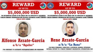 Estados Unidos ofrece recompensas de hasta 5 millones de dólares por dos capos del Cartel de Sinaloa