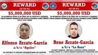 Estados Unidos ofrece recompensas de hasta 5 millones de dólares por dos capos del Cartel de Sinaloa