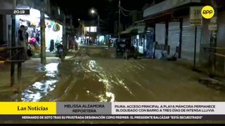 Acceso principal a turística playa de Máncora continúa bloqueado debido a acumulación de lodo y piedras tras lluvias
