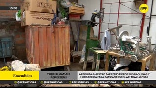 Arequipa: maestro zapatero pierde sus máquinas y mercadería para campaña escolar valorizada en S/7 mil tras lluvias