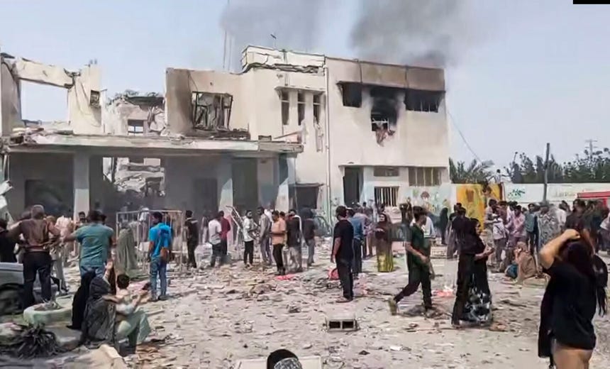 Captura del video de los momentos posteriores al bombardeo 