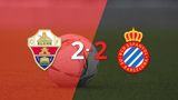 LaLiga EA Sports: Elche rescató un empate agónico frente a Espanyol