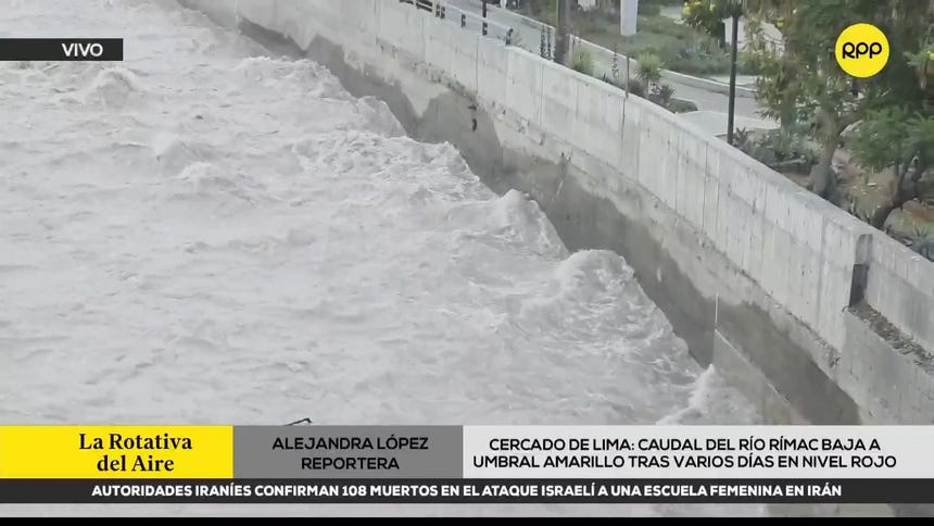 Cercado de Lima: caudal del río Rímac baja a umbral amarillo tras varios días en nivel rojo