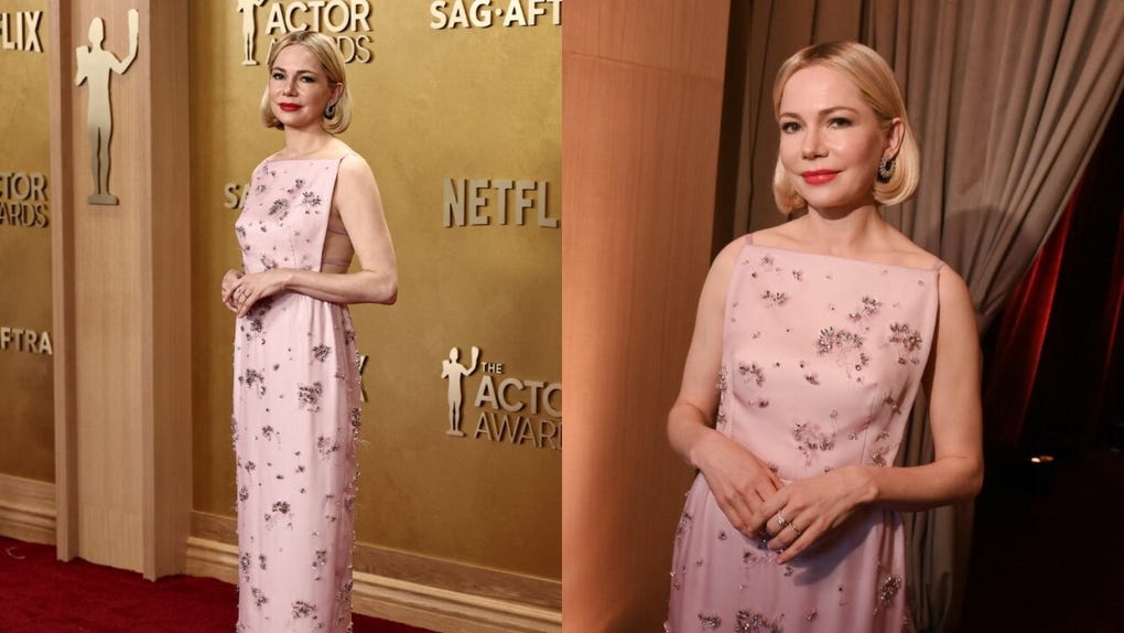 <strong>Michelle Williams</strong> celebró su triunfo en la categoría de Mejor Actriz en una Película para Televisión o Serie Limitada por Dying for Sex.