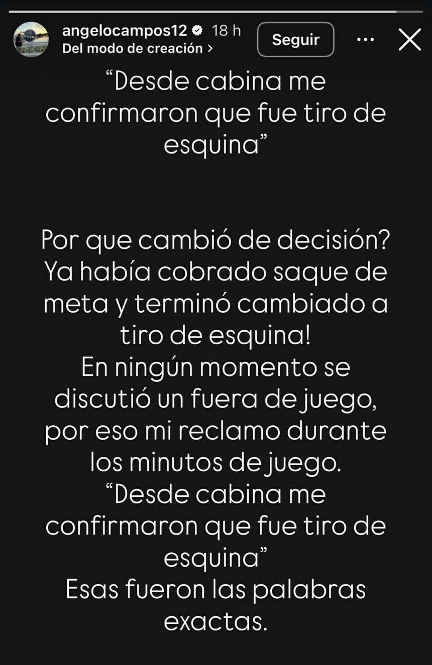 Este fue el pronunciamiento de parte de Angelo Campos.