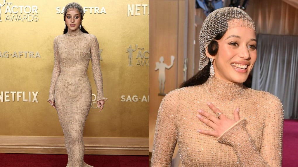 <strong>Chase Infiniti</strong>, cubierta de cristales y con un diseño de Louis Vuitton, asistió como nominada a Mejor Actriz por Una batalla tras otra.