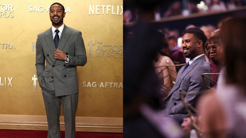 <strong>Michael B. Jordan</strong> celebró su premio a Mejor Actor por Pecadores con un look clásico y sofisticado.
