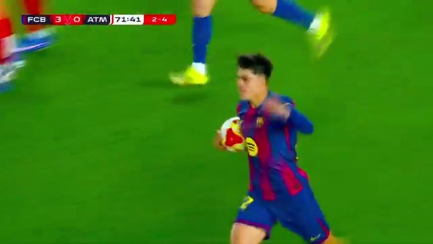 Gol de Bernal para 3-0 Barcelona vs Atlético Madrid