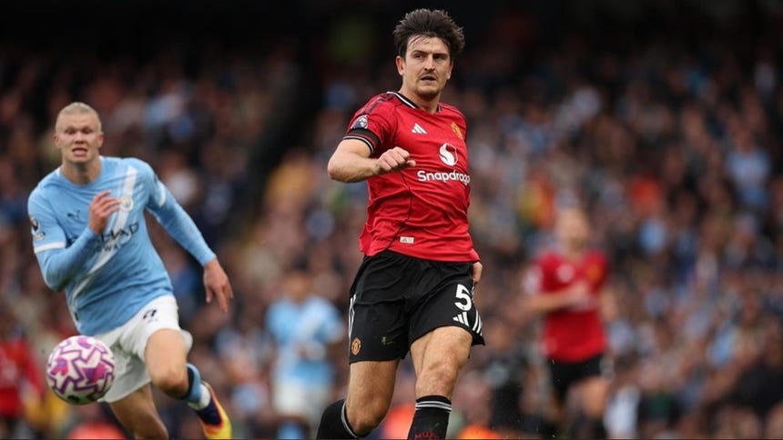 Harry Maguire, en el Manchester United, usa el dorsal 5.