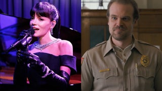 Lily Allen lució un vestido hecho con recibos de compras que su exesposo David Harbour le hizo a otras mujeres