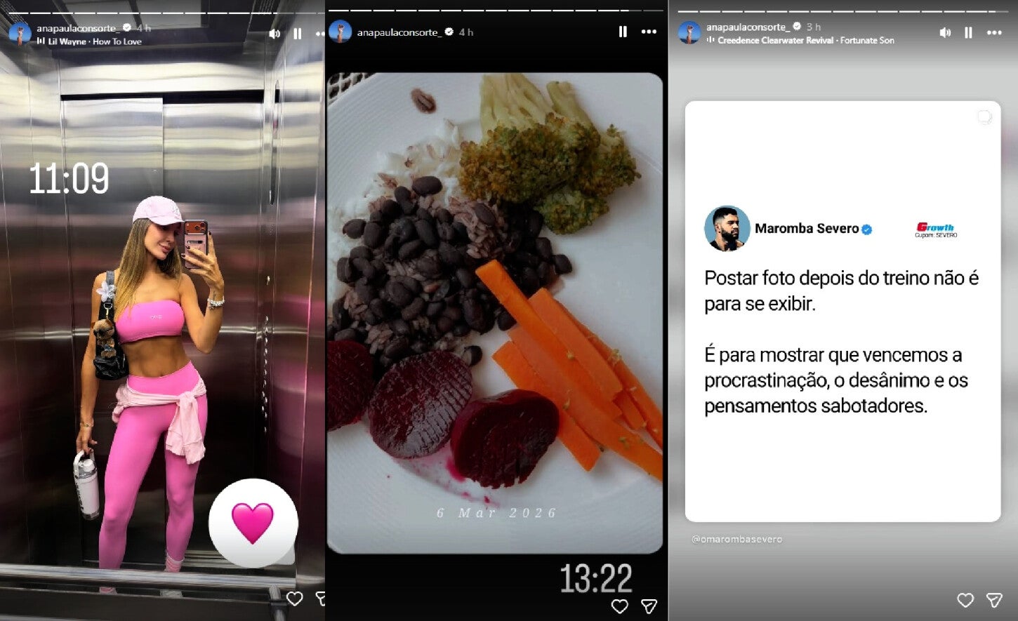 Ana Paula Consorte comparte sus actividades de ejercicio y dieta en sus redes sociales.