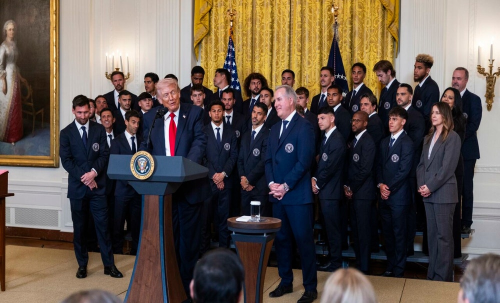 El presidente de Estados Unidos, Donald Trump, recibió el jueves en la Casa Blanca al Inter Miami de Lionel Messi como campeón de la MLS.