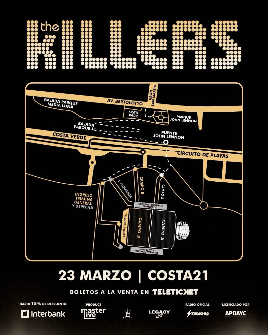 La última vez que The Killers se presentó en Perú fue en 2018, en un show en el Jockey Club.