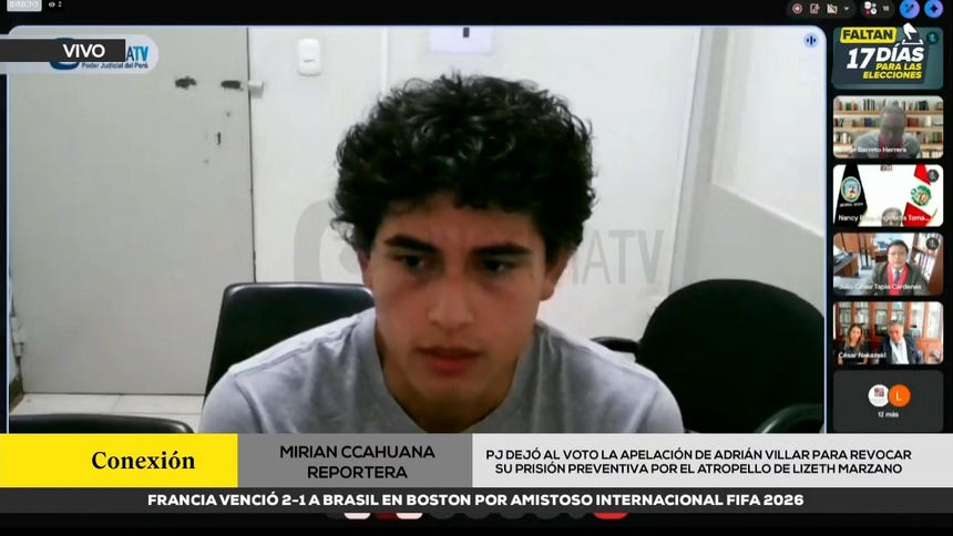 PJ dejó al voto la apelación de Adrián Villar para revocar su prisión preventiva por el atropello de Lizeth Marzano