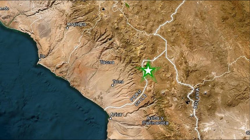 Un sismo de magnitud 4.2 remeció la región Tacna esta tarde