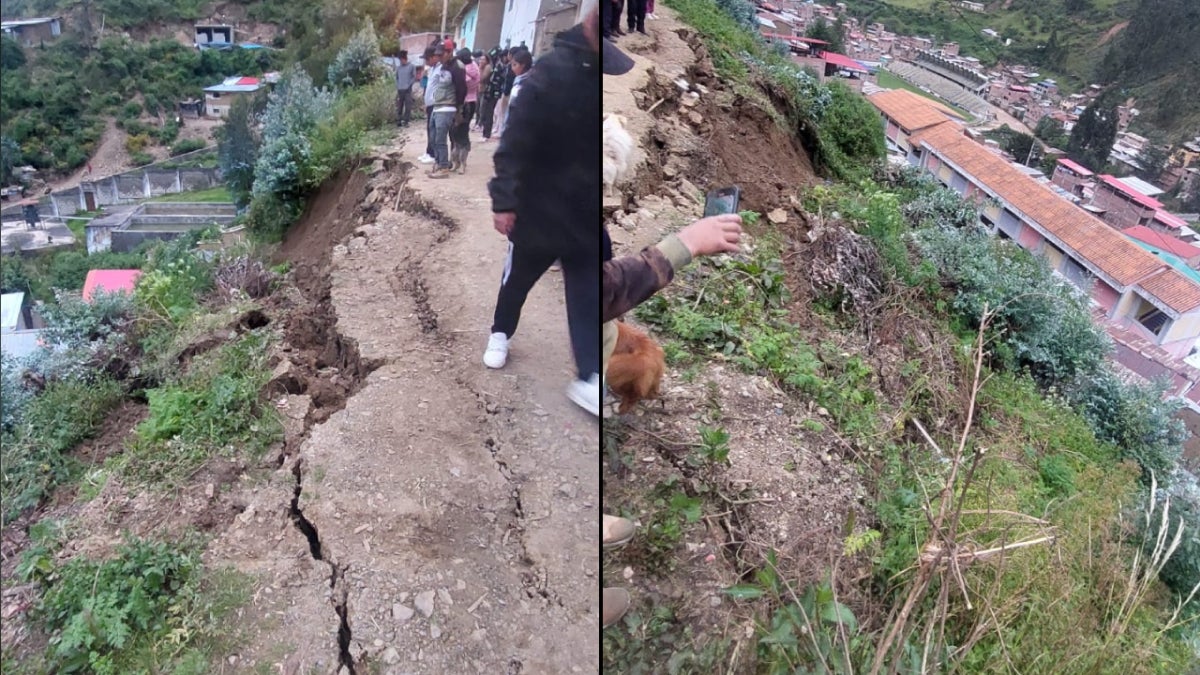 Los pobladores están preocupados porque se está desprendiendo la pista no pavimentada