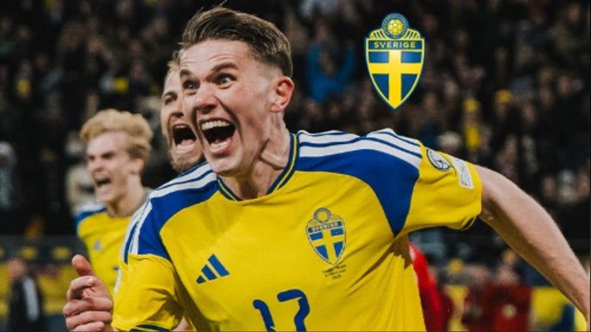 El héroe de Suecia: así fue el gol de Viktor Gyokeres ante Polonia que llevó a su selección al Mundial [VIDEO]