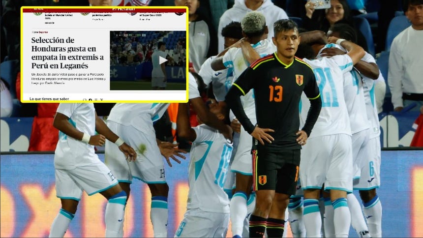 Prensa hondureña destaca agónico empate ante Perú: 