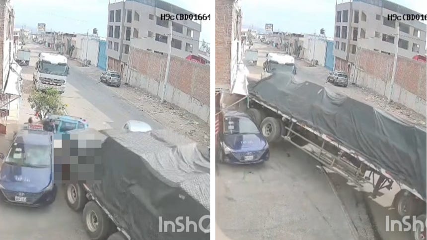 Cámara registró el momento en que tráiler perdió el control y causó choque múltiple en Arequipa [VIDEO]