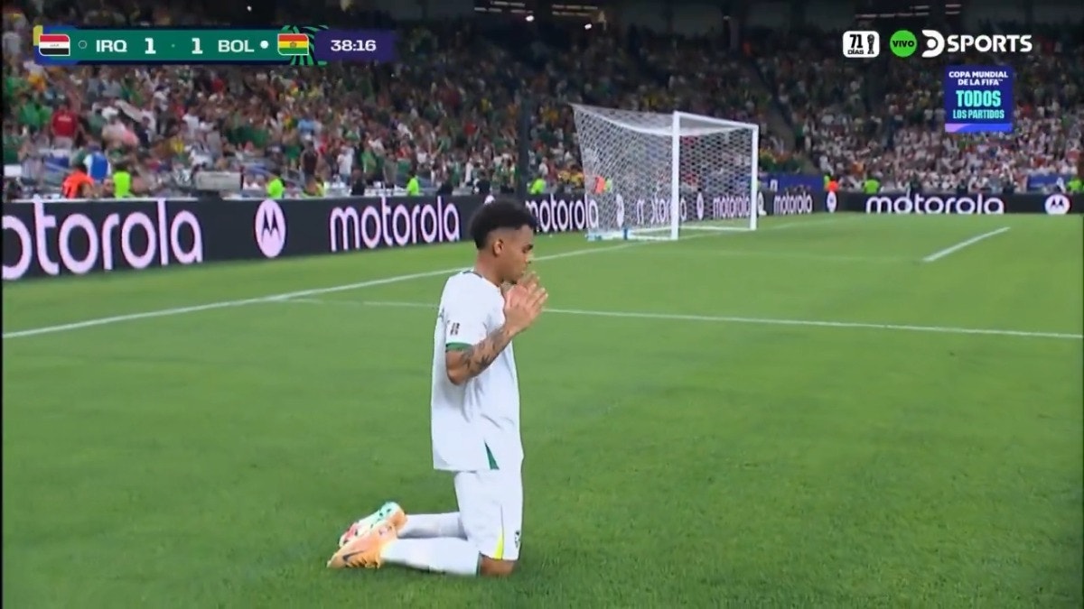 Así fue el primer gol de Bolivia ante Irak.