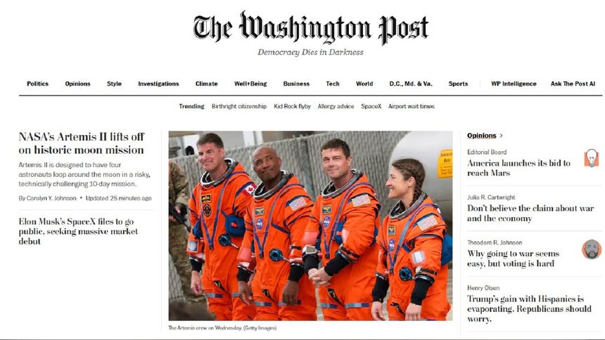 Misión Artemis II a la Luna: así informaron los medios internacionales el histórico lanzamiento [GALERÍA]