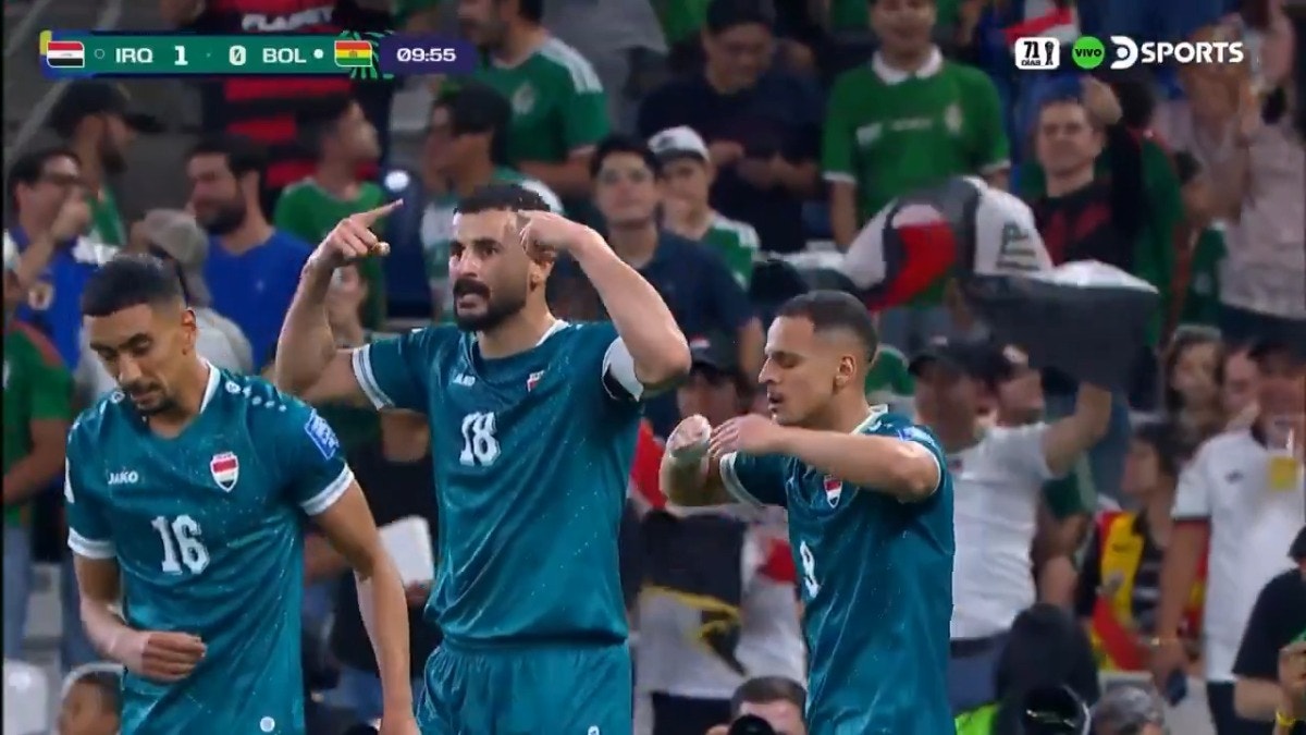 Así fue el primer gol de Irak ante Bolivia.