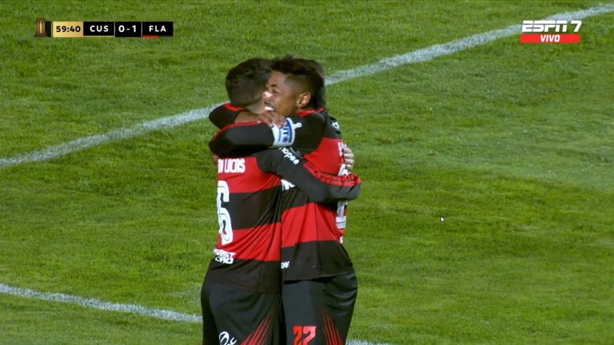 Anota el campeón: Bruno Henrique de Flamengo anota de cabeza ante Cusco FC tras contragolpe mortal [VIDEO]