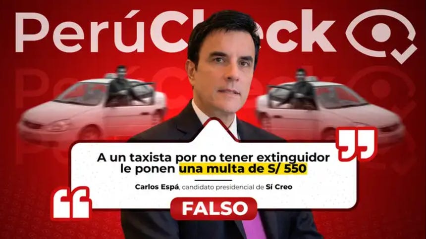 ¿Es cierto que multan con S/550 a un taxista por no tener extintor, como dijo Carlos Espá?