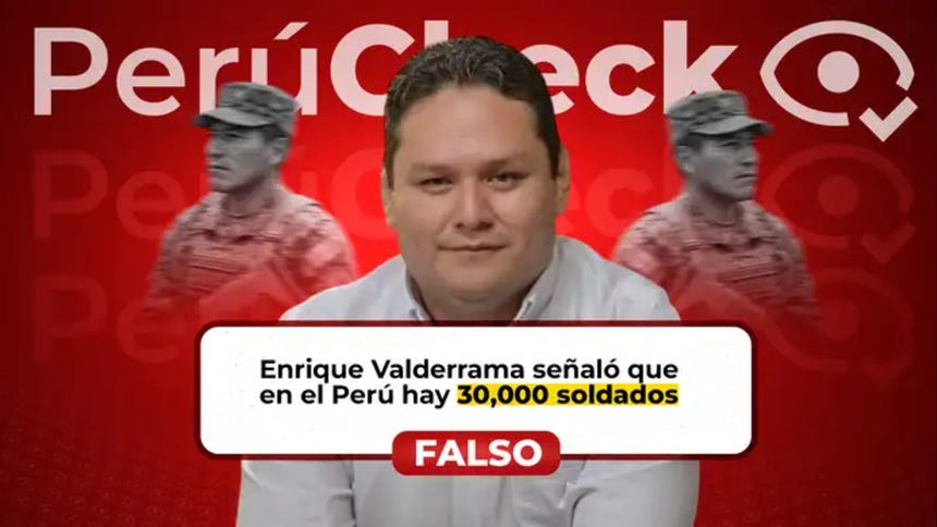El Perú no tiene 30,000 soldados, como dijo el candidato presidencial Enrique Valderrama