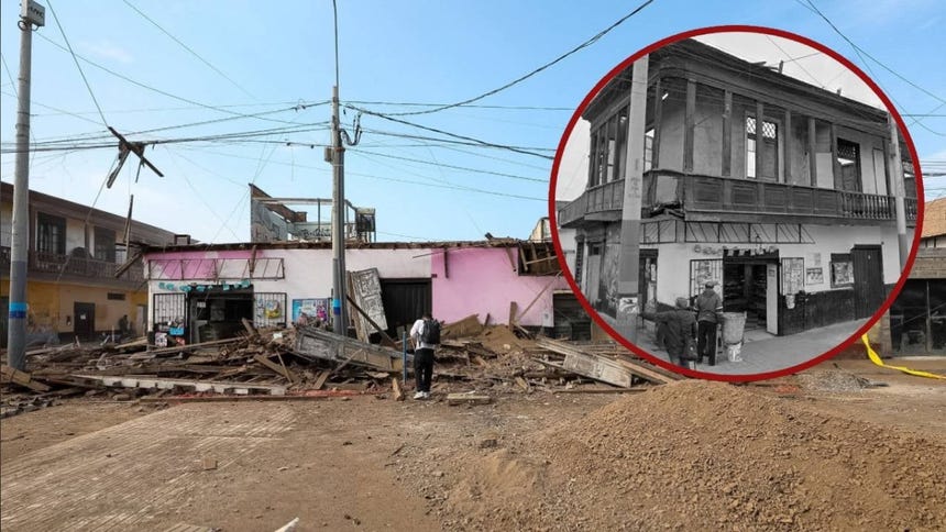 Pudo ser una tragedia: segundo piso de casona de 150 años de antigüedad se derrumbó en el Callao [FOTOS]