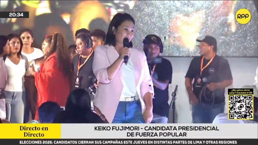 Keiko Fujimori en su mitin de cierre de campaña: 
