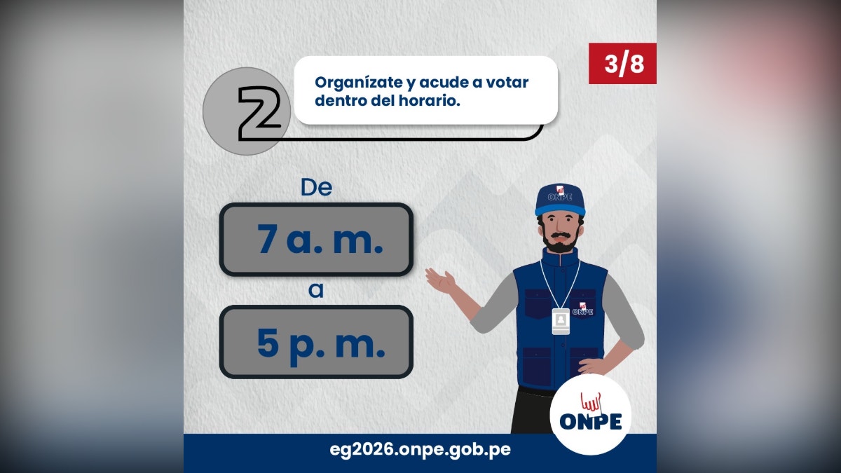 Horario de las Elecciones 2026 según ONPE