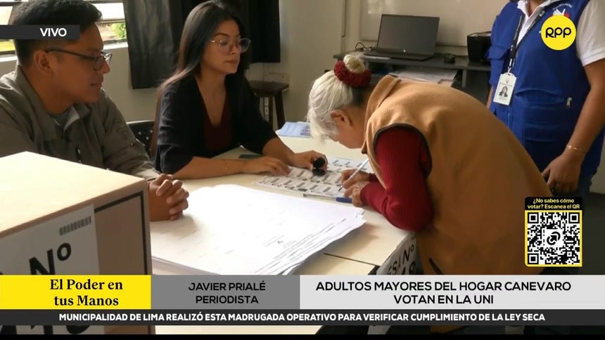 Elecciones 2026: adultos mayores del Hogar Canevaro emiten su voto en la Universidad Nacional de Ingeniería