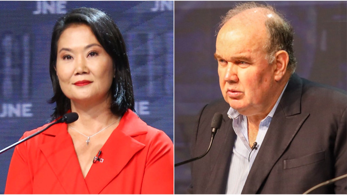 De izquierda a derecha. Los candidatos Keiko Fujimori y Rafael López Aliaga. 
