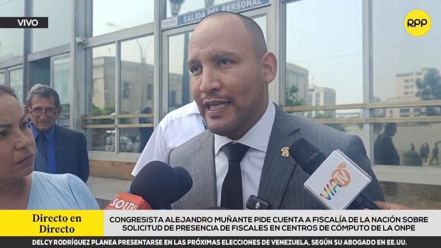 Alejandro Muñante pide dar cuenta a la Fiscalía sobre pedido de presencia de fiscales en los centros de cómputo de la ONPE