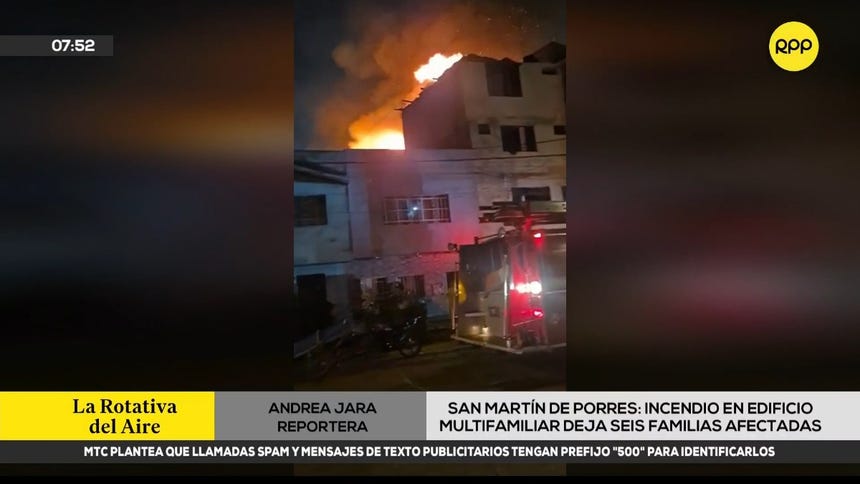 San Martín de Porres: un incendio en edificio multifamiliar dejó a seis familias afectadas