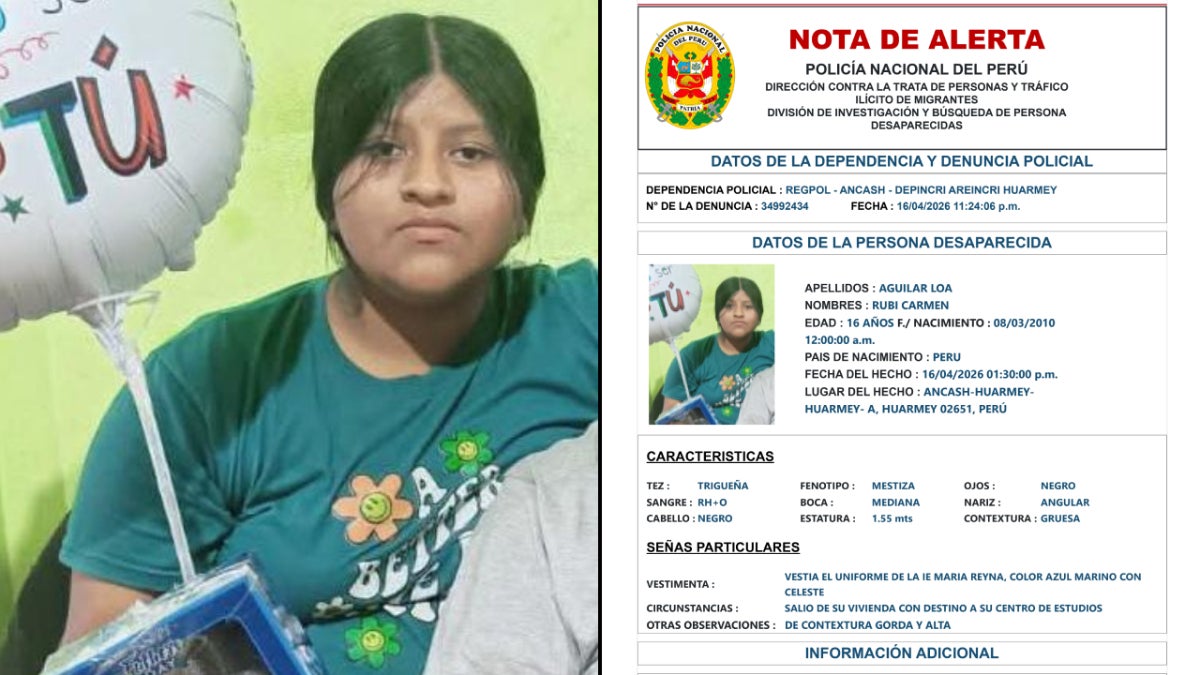 La menor de 16 años se fue de su casa en Huarmey y viajó a Lima