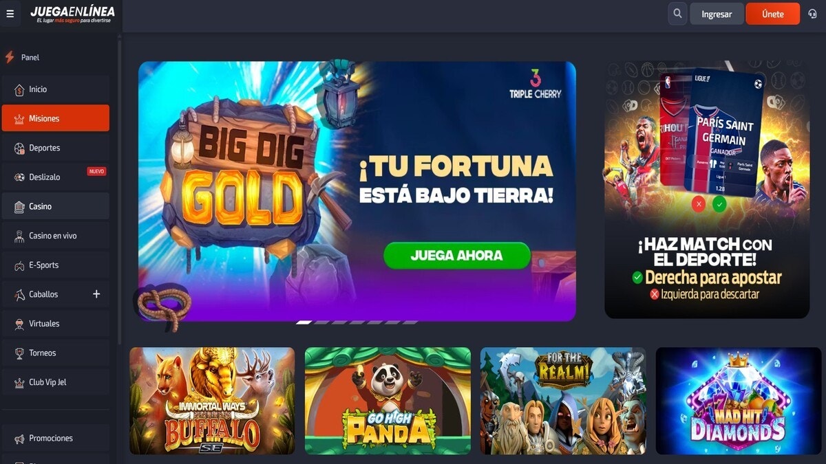 Juegos y promociones del casino Juegaenlinea