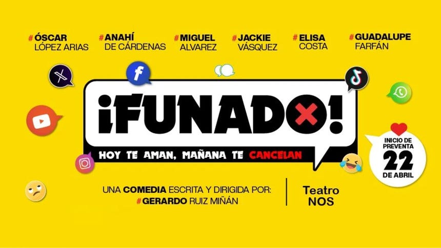 Teatro NOS presenta '¡Funado!', una comedia que aborda el tema de la cultura de la cancelación