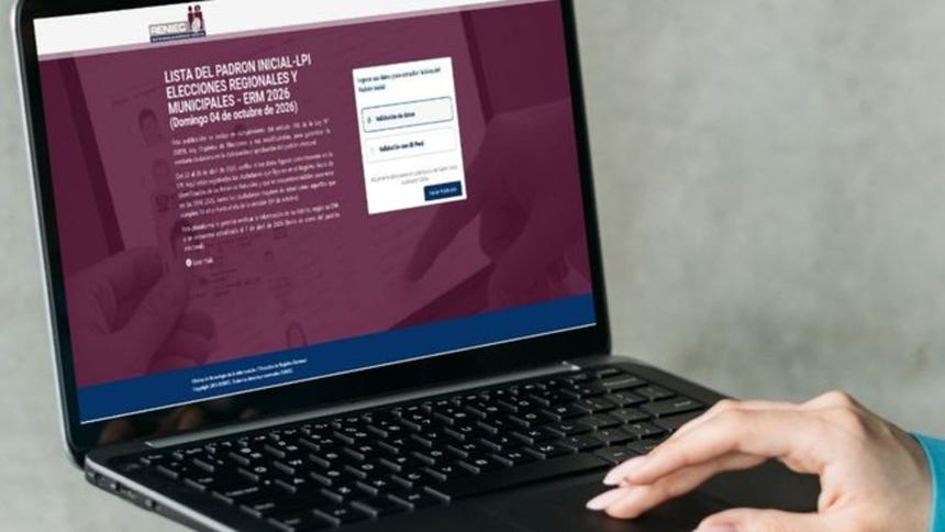 Reniec publicó lista del padrón electoral de los comicios regionales y municipales 2026