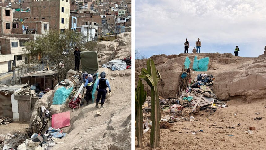 Chorrillos: retiran a invasores que pintaron muros de adobe y armaron una choza en la Huaca Cruz de Armatambo