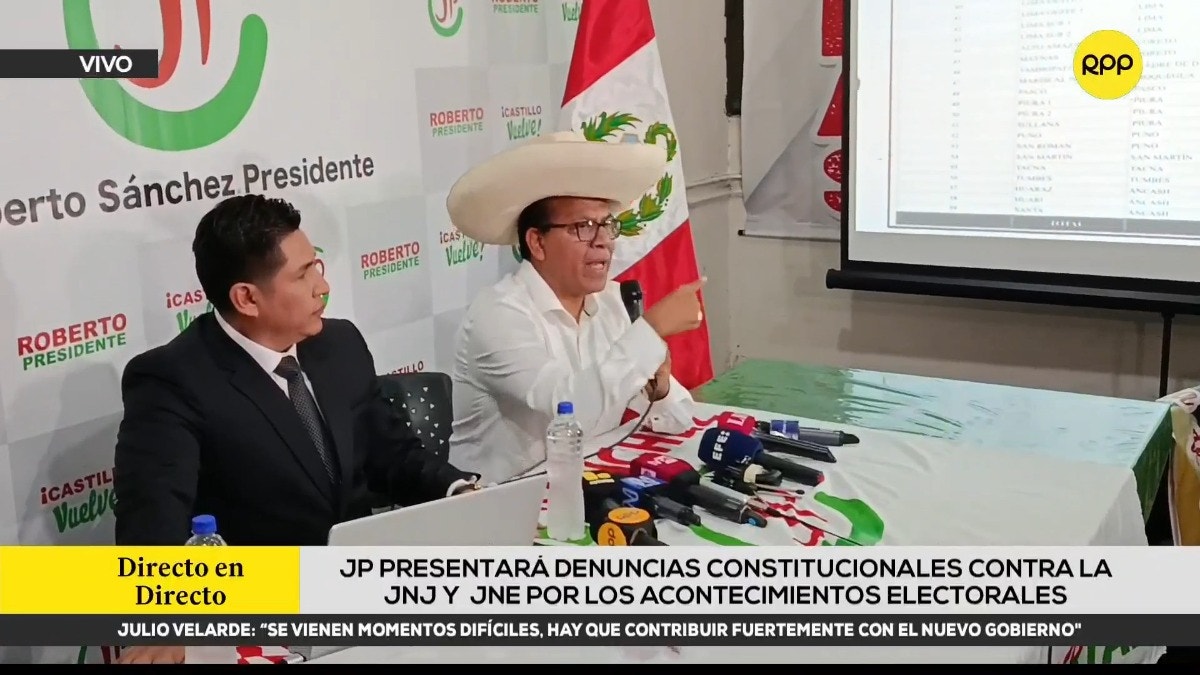 Roberto Sánchez anuncia que Juntos por el Perú presentará denuncias constitucionales contra la JNJ y el JNE
