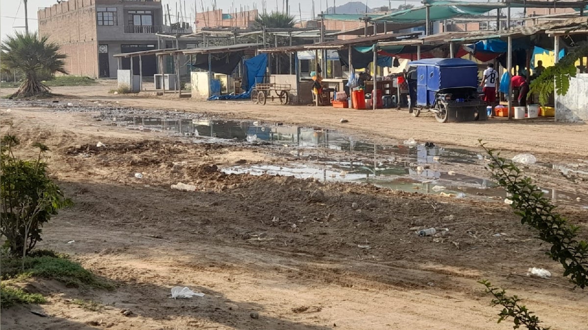 Toda la vía pública es de tierra y se ha formado un lodo que apesta bastante
