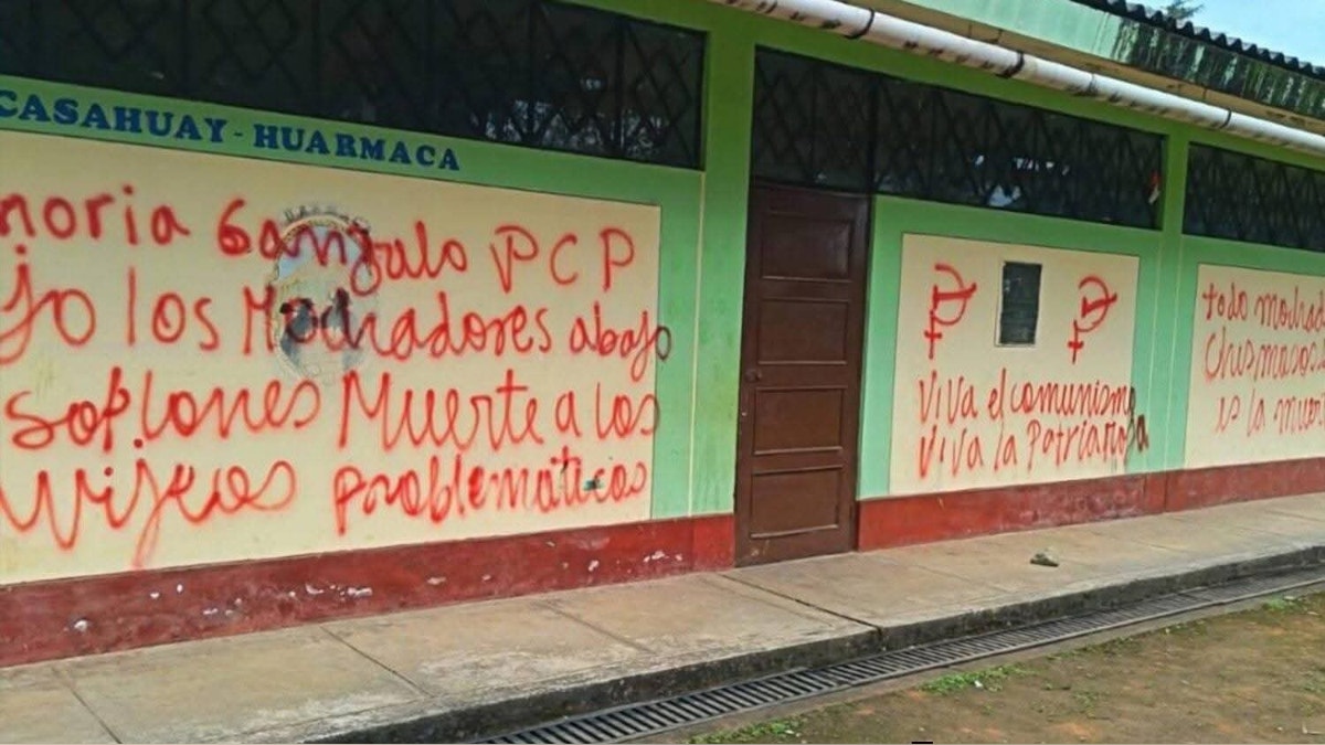 Piura: Suspenden clases en colegio de Huarmaca tras hallarse pintas amenazantes